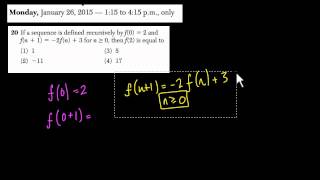 Algebra 1 Regents January 2015 #20