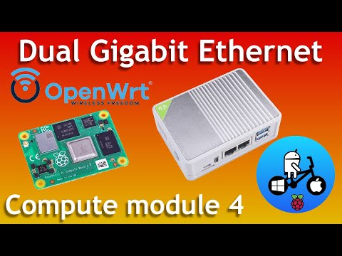 OpenWRT mini router. Raspberry Pi Compute module 4 case with dual gigabit ethernet.