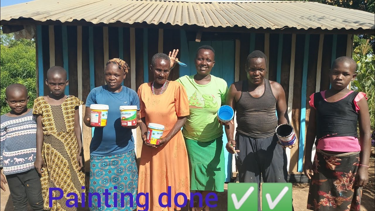 Finally painting done ✅ painting grandma house 🏡 day two+cooking chapati,beef stew 🍲, cabbage 🥬