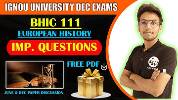 BHIC 111 | यूरोपियन इतिहास | HISTORY IMPORTANT QUESTIONS | IGNOU WALAY