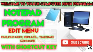 Notepad ke # Edit # menu ke baare me full jankari