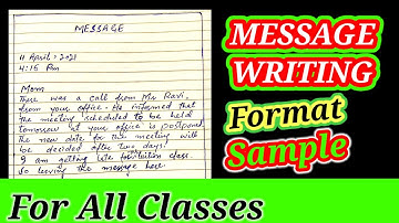 How to write a message | Message writing in English | Message Writing format for class  9th 10th
