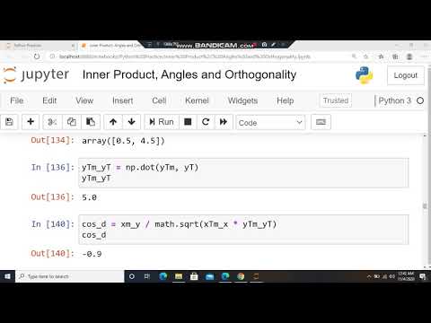 Inner Product: Angle & Orthogonality using python
