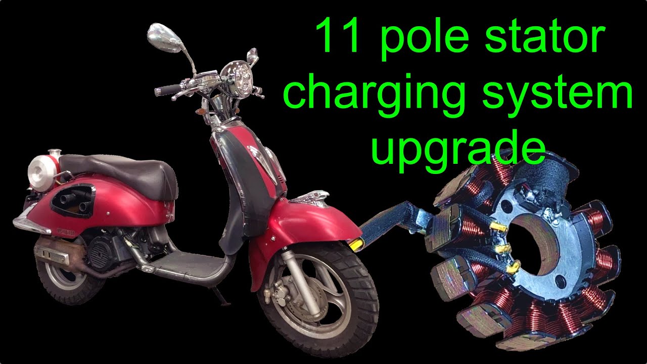 Charging system upgrade on a 150cc GY6 Chinese scooter installing 11