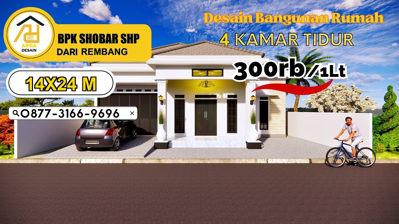 Desain Rumah Ukuran 14X24 M  [1 LANTAI] dari BPK SHOBAR, Jasa Desain Rumah REMBANG