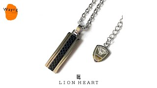 ライオンハート LION HEART ブラックチェッカー プレート ネックレス ブラック 黒 ステンレス メンズ ブランド