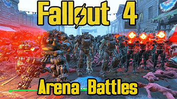 Fallout 4 - ARENA NPC BATTLES ROBOT ARMY vs BOS vs SYNTHS vs SUPER MUTANTS PART 1