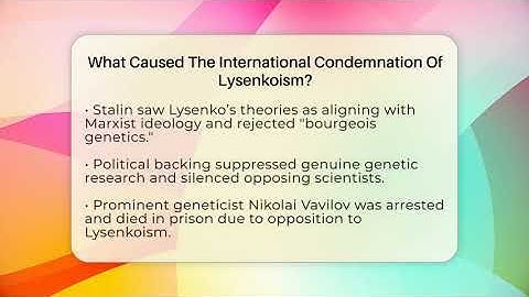 What Caused The International Condemnation Of Lysenkoism? - Strange Science HQ