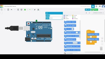 blinking led using scratch programming in tinkercad