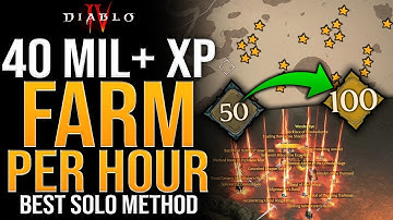 Diablo 4: New BEST SOLO XP FARM AFTER PATCH lv50 - 100 / BLIND BURROWS IS BACK - 40 Million Per Hour