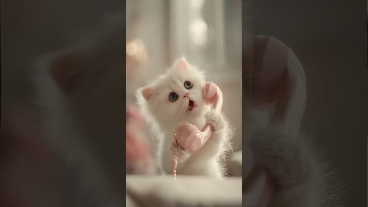 Adorable Kitten Who Focuses On The Phone Cat Cute Lipsync Catlover Pets