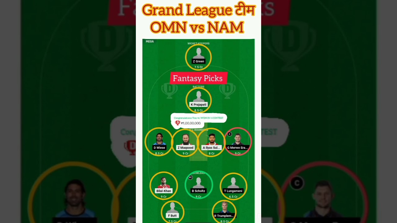 OMN vs NAM 2nd T20 Dream11 Prediction | OMAN vs NAMIBIA Dream11 Team | Dream11 OMN vs NAM 