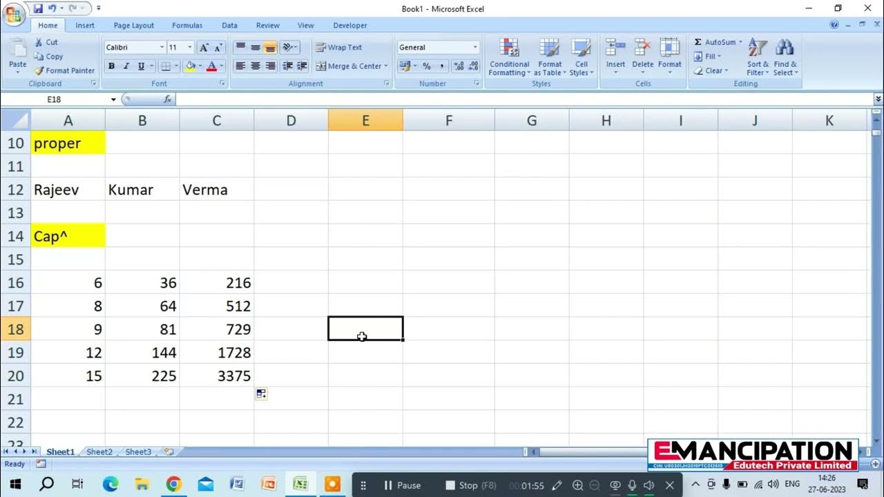 Mastering Exponent and Concatenation (,) Operator in Excel YouTube