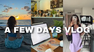 VLOG: sunrise at the beach, coffee shop work vibes, & more!