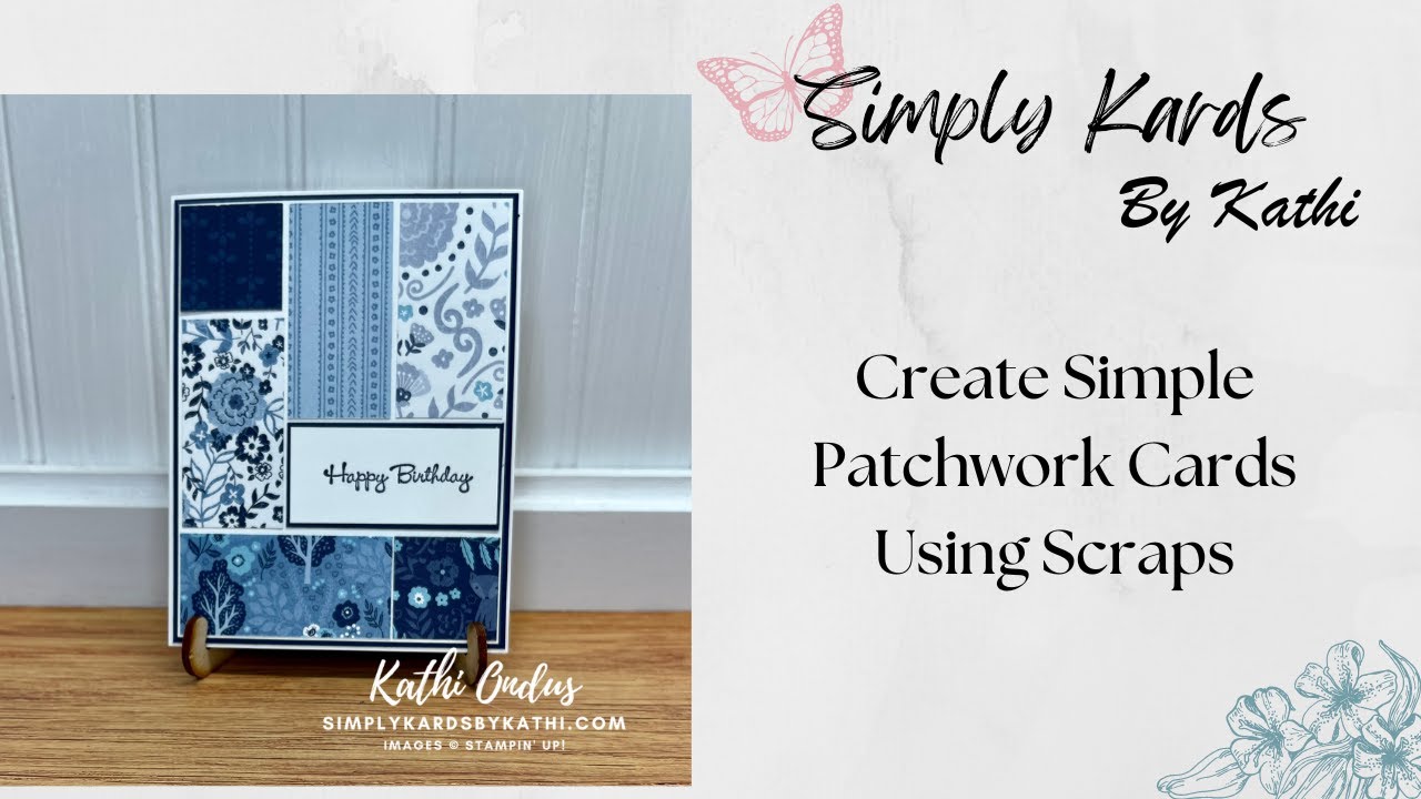 Create Simple Patchwork Cards Using Scraps - YouTube