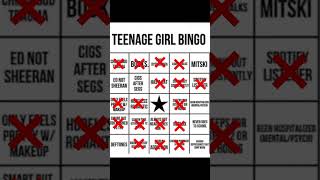 Teenage Girl Bingo