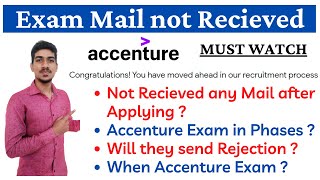 Accenture Exam Mail not Recieved | No Update after Applying Rejection  Accenture Recruitment 2022