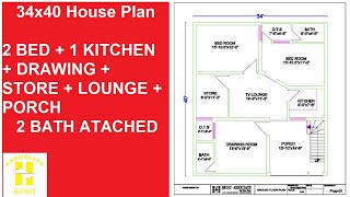 34X40 House Plan 34 X 40 3 Bedrooms House Plan Ii 34 X 40 Ghar Ka Naksha Ii 34 X 40 House Design