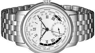 Frederique Constant Men's World Timer Stainless Steel Watch with Link Bracelet