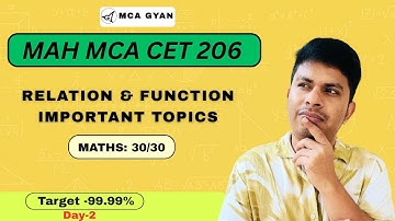 Relations & Functions Important Topics for MAH MCA CET 2026 | Must-Prepare Concepts