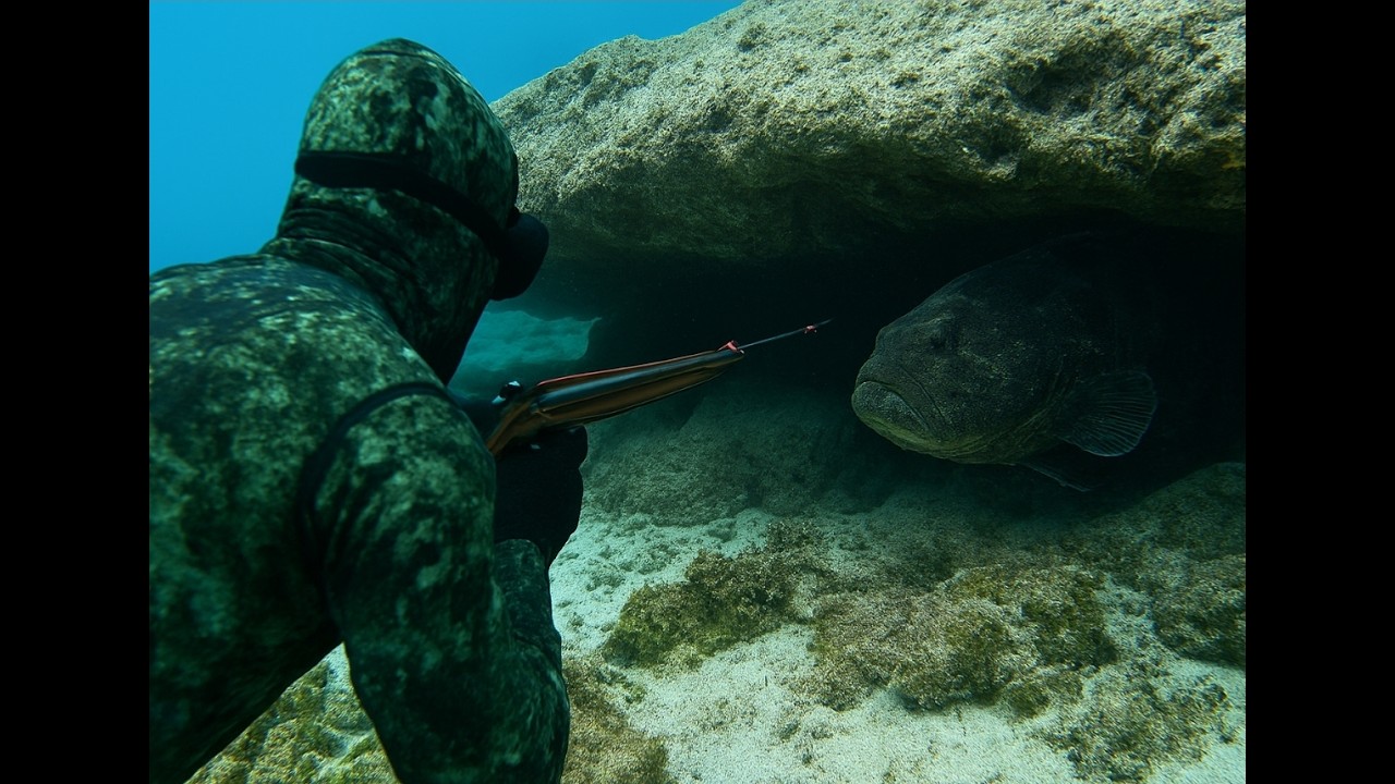Intentando pescar un aguají (black grouper)