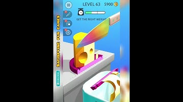 ASMR Slicing Game | Level-63 | Satisfying Gameplay #games #gaming #shorts #asmrslicing #asmr #game