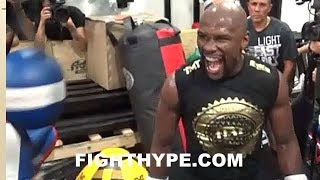 MAYWEATHER LIGHTS UP DOUBLE-END BAG LIKE IT'S MCGREGOR'S HEAD; FIRED UP AND LOOKING SHARP