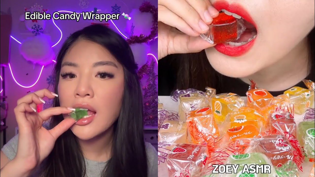 The viral japanese kinjo jelly candy/edible wrapper candy compilation 🍬