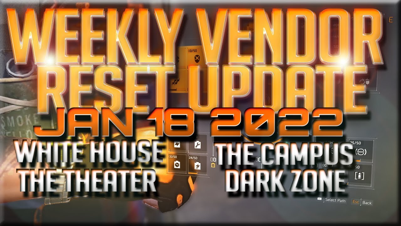 THE DIVISION 2 QUICK VENDOR RESET UPDATE 🔥 | TU14 | BREWSQUADTV | 1/18 ...