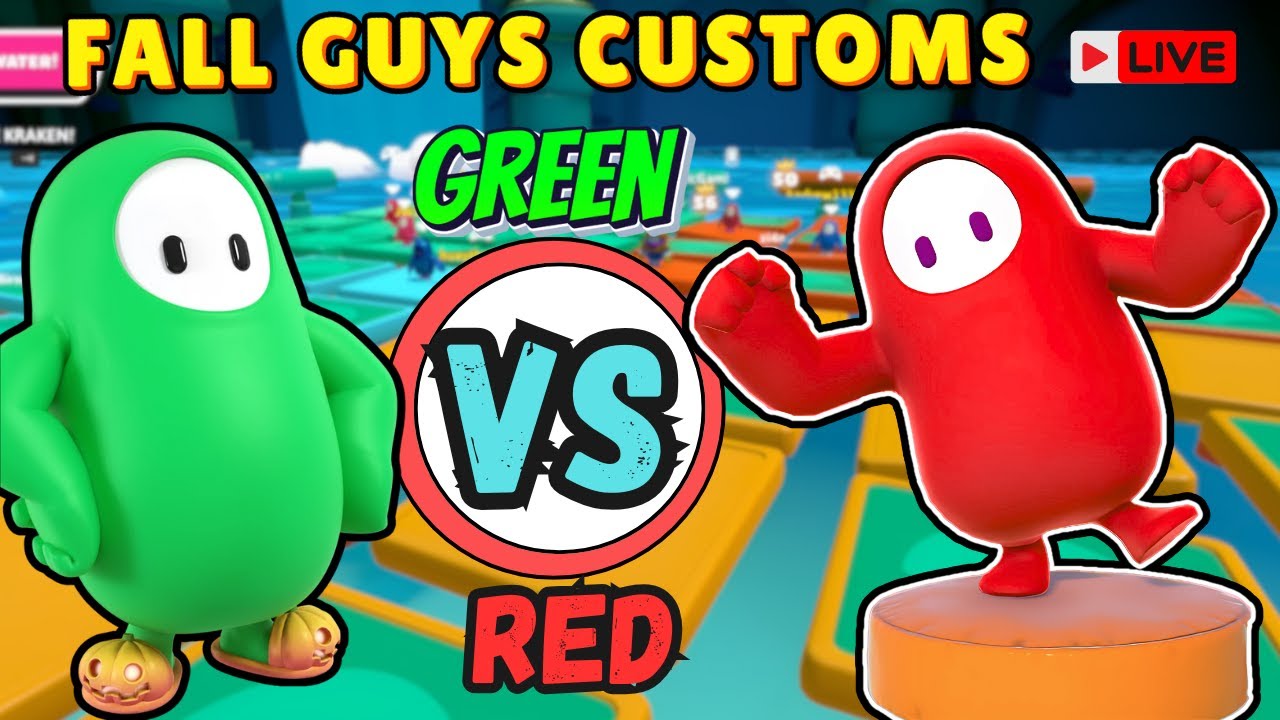 FALL GUYS customs live 🔴Red Vs Green🟢Colour Battle  | 