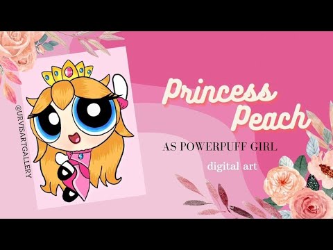 Princess Peach As Powerpuff Girl Digital Art Urvis Art Gallery 🍑 ️ 