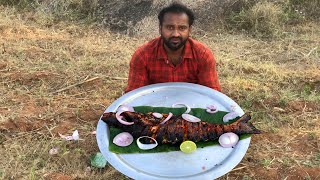 Fish Tandoori Recipe | Giant Fish Tandoori | Fish Fry at village side | Kari Soru