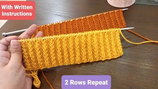 Easy Knitting Border | Simple & Easy 2 Row Repeat Border | Easy Knit Stitch Patterns for Beginners