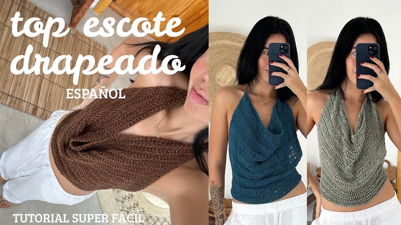 TOP CROCHET ESCOTE DRAPEADO - tutorial paso a paso 