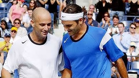 Roger Federer vs Andre Agassi 2004 US Open QF Highlights