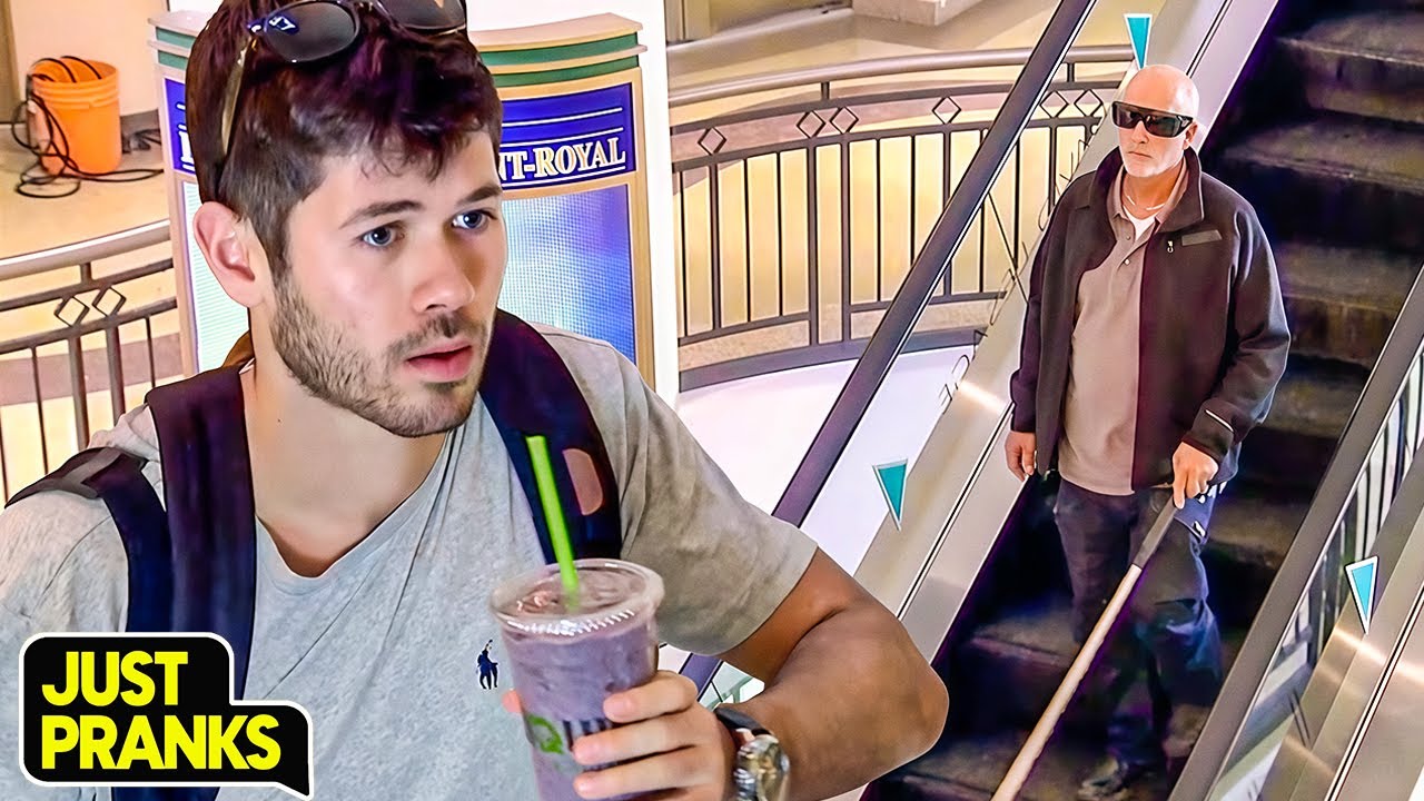 Blind Person Stuck on Elevators Prank 😅 | Just Pranks