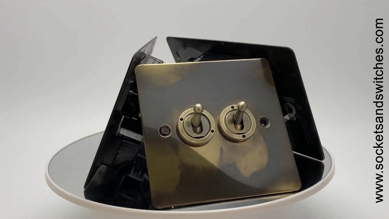 Flat Vintage Aged Brass Sockets and Switches