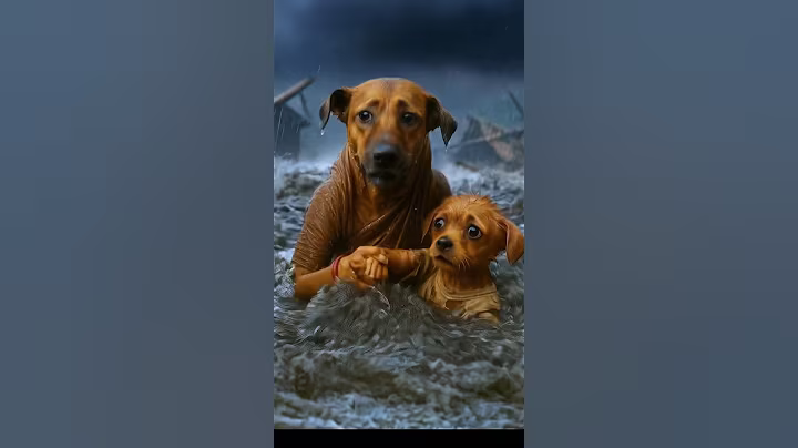 The poor puppy's house and village destroyed in strom #animahal