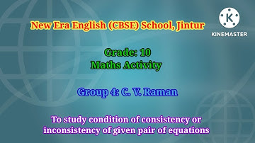 NEESJ | Grade 10 | Maths Activity | To check condition of consistency or inconsistency of lines