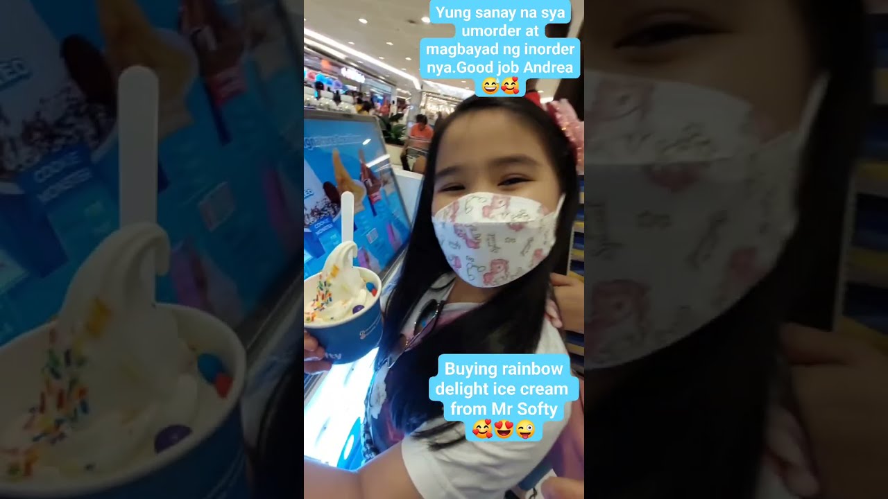 ANDREA ENJOY BUYING RAINBOW DELIGHT ICE CREAM FROM MR SOFTY AT SM #shorts #icecream #mrsofty #sm