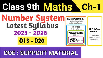 Class 9 Maths Chapter 1 Number System DOE Support Material | Q13 - Q20