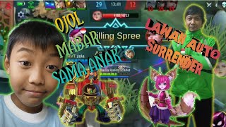 MABAR sama ANAK pakai NANA lawan auto SURRENDER ~ Ojek Online Azora Channel Mobile Legends