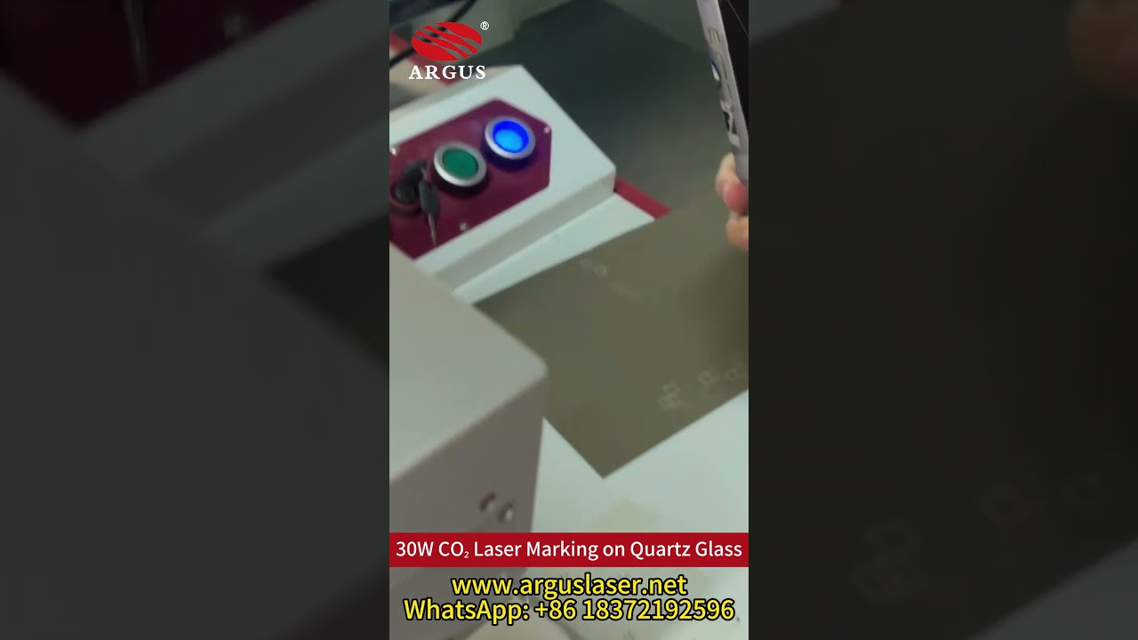 30W CO₂ Laser Marking on Quartz Glass 