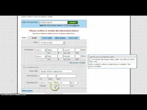 EasyBib Book Citation