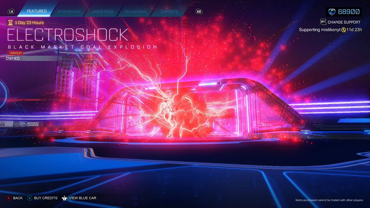 ROCKET LEAGUE ITEM SHOP *NEW* Crimson Electroshock Black Market Goal