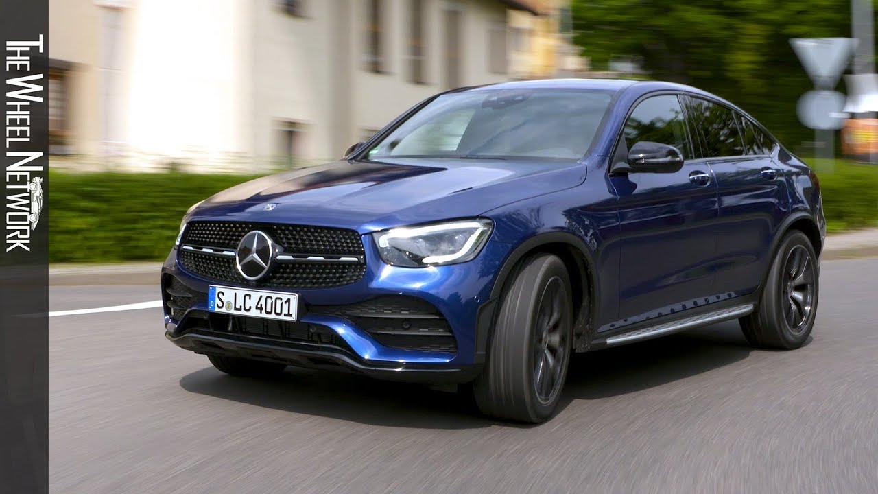 2020 Mercedes Benz Glc 300 4matic Coupe Brilliant Blue Driving Interior Exterior