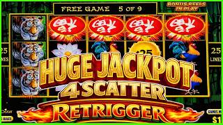 OMG 4 SCATTER HUGE JACKPOT on High Limit Dragon Links