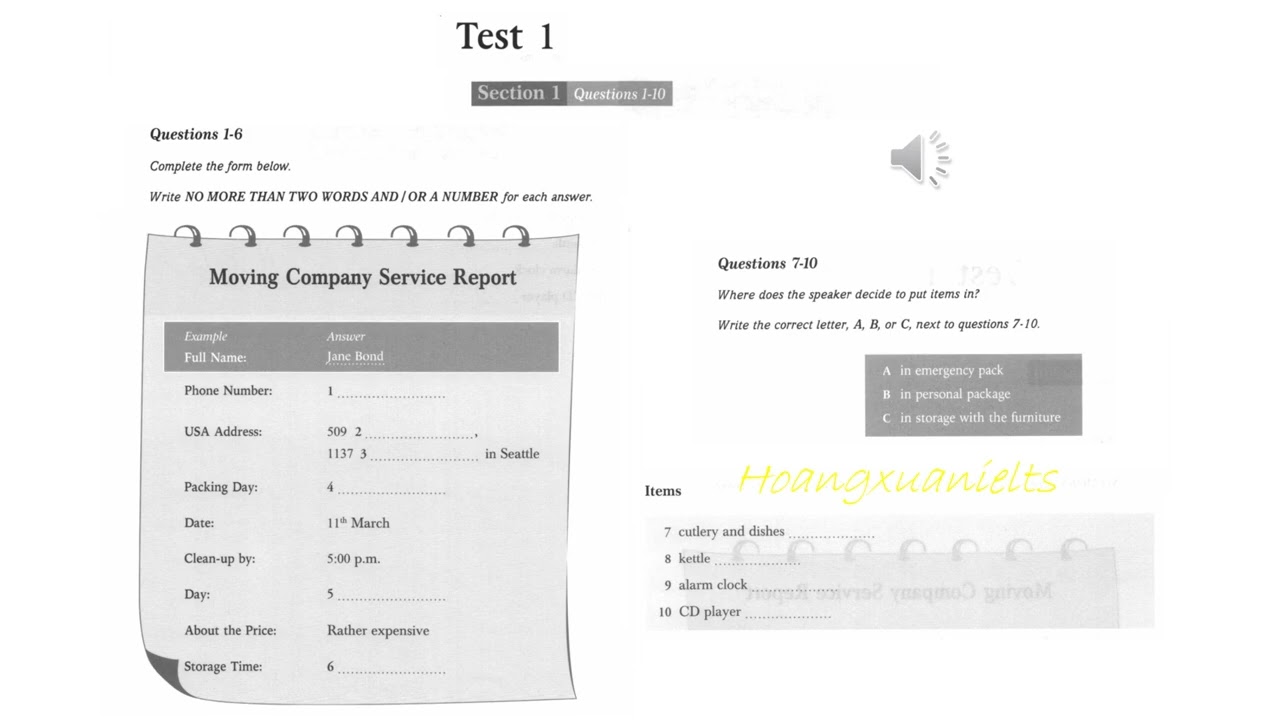 IELTS Listening Actual Tests Vol 1 Test 1