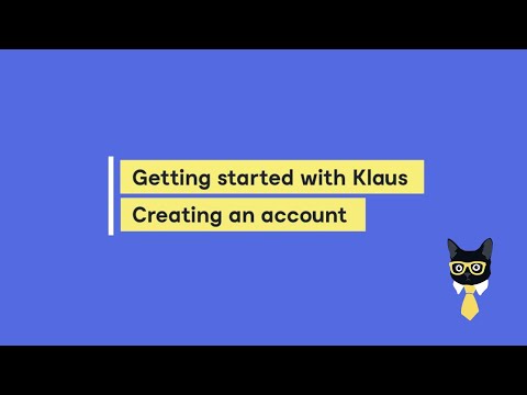 Getting started with Klaus - Creating an account