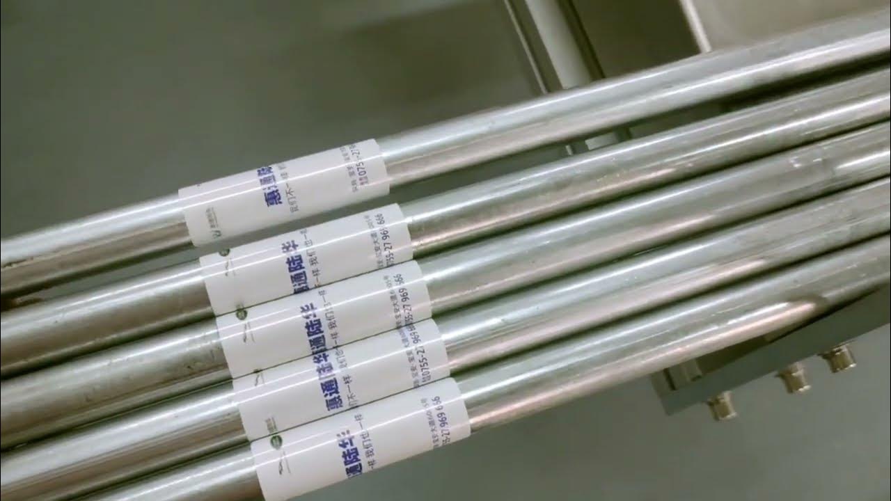 Metal pipes labeling machine automatic long objects labeler tested for